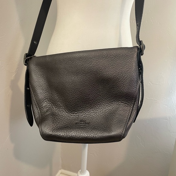 Coach Handbags - Coach Platinum Leather Messenger Bag